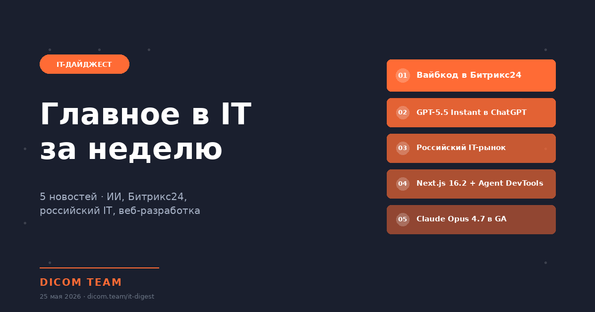 IT-дайджест DICOM TEAM — 25 мая 2026